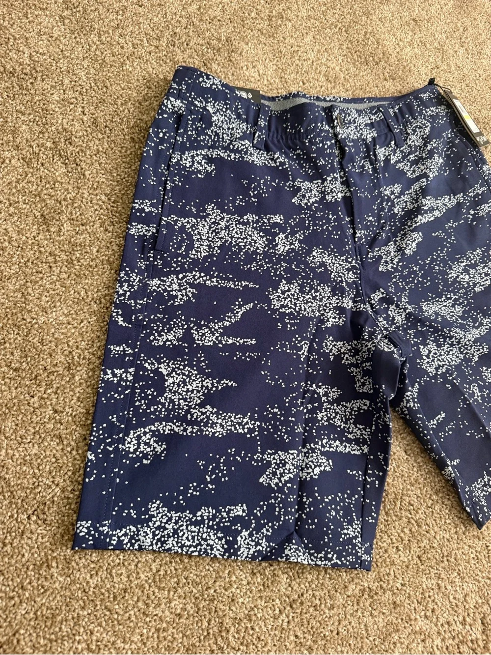 Under Armour Navy Blue and Light Blue Printed Golf Shorts
